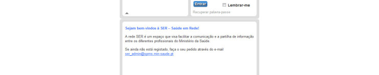 página de login da SER